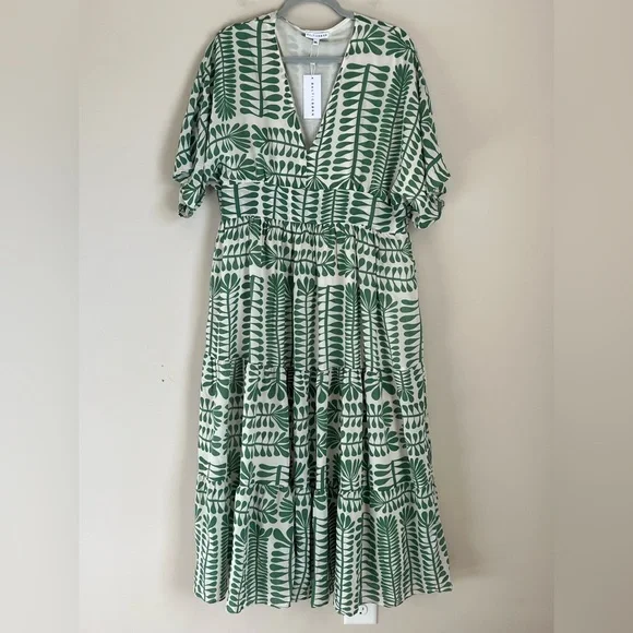 Baltic Born Kimono Midi Dress Green Print NWT Size 1XL - Picture 3 of 13